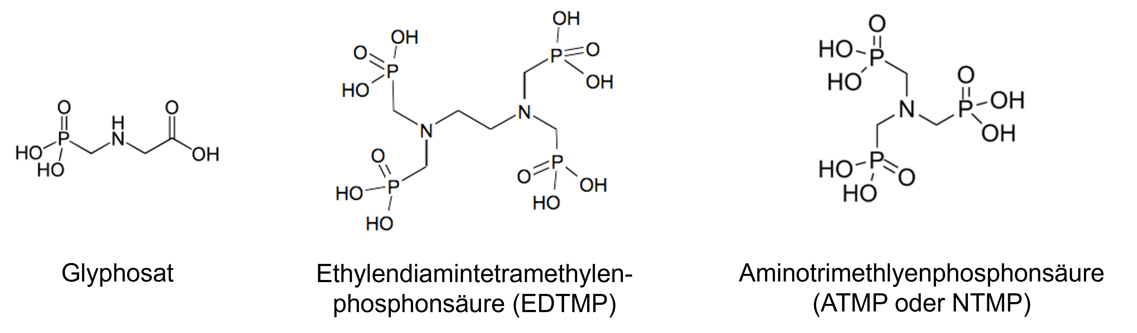 Beispiele für Phosphonate: Glyphosat und andere